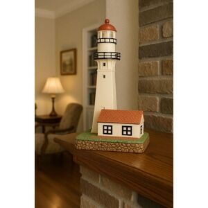 Lefton Diamond Head Hawaii Lighthouse Ceramic Figurine Signed 1999